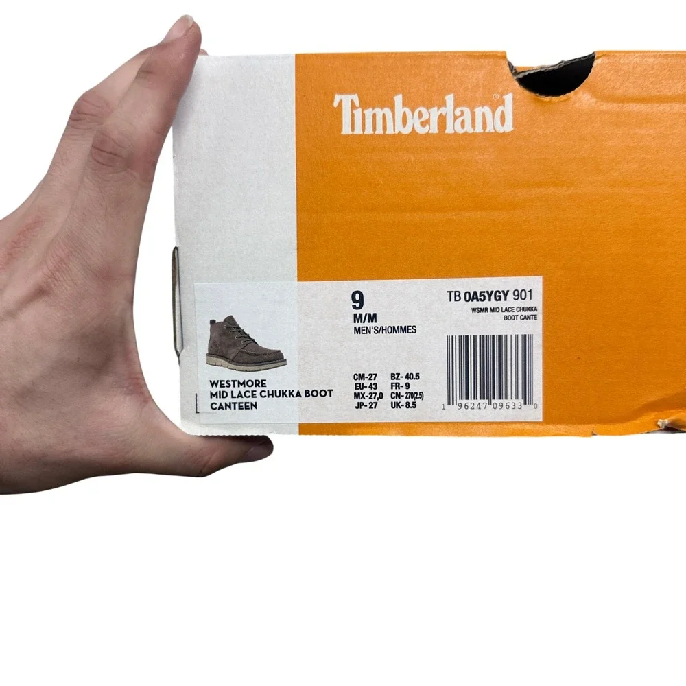 Timberland Westmore Mid Lace Chukka Boot Mens 9 Brown Suede Moc Toe TB0A5YGY901